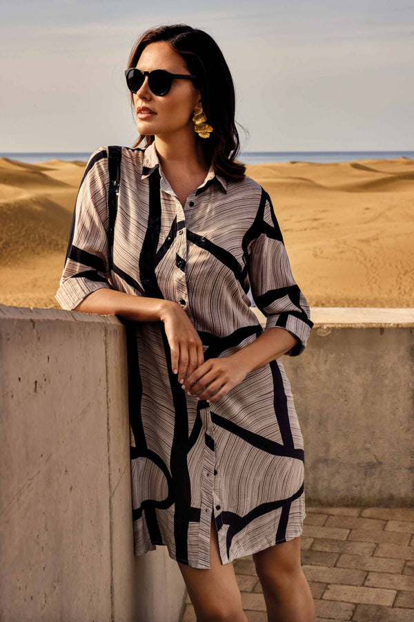SHIRT DRESS 3/4 SLEEVE FLAVIA