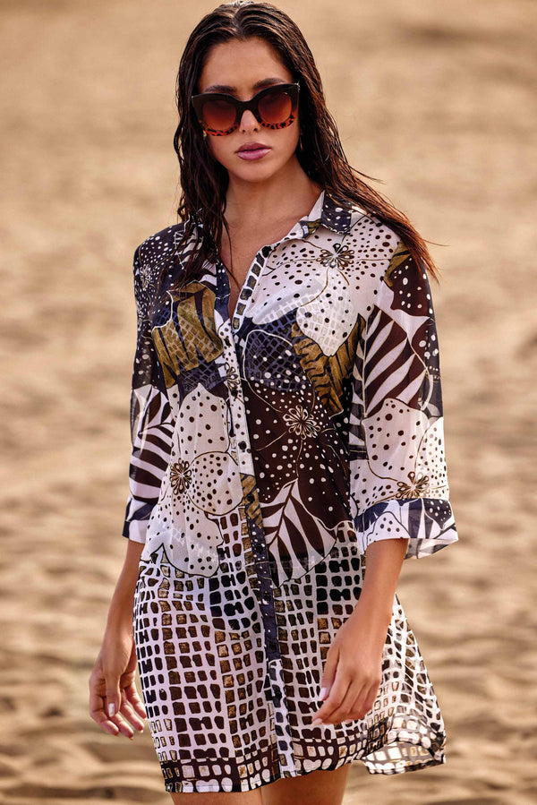 SHIRT DRESS 3/4 SLEEVE MARISOL