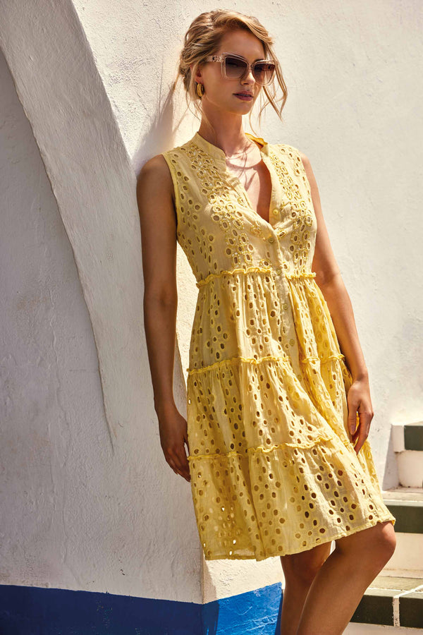 VESTIDO SEM MANGAS EM LAÇO CLORI