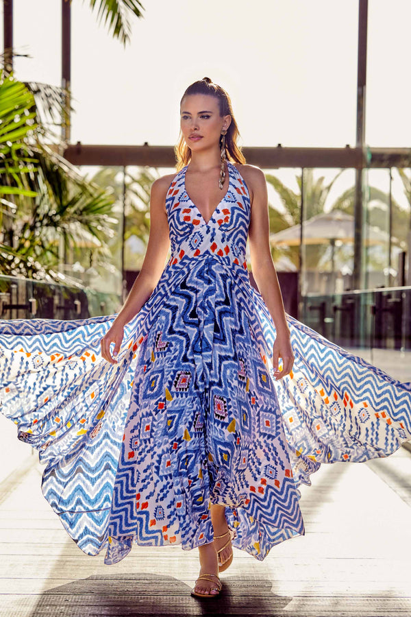 ROBE LONGUE AVEC ENCOLURE AMÉRICAINE LIZZIE