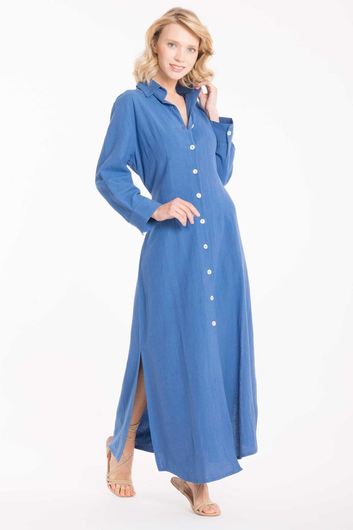 ABITO LUNGO MISTO LINO- IC22-048 - #Moda Mare Positano#