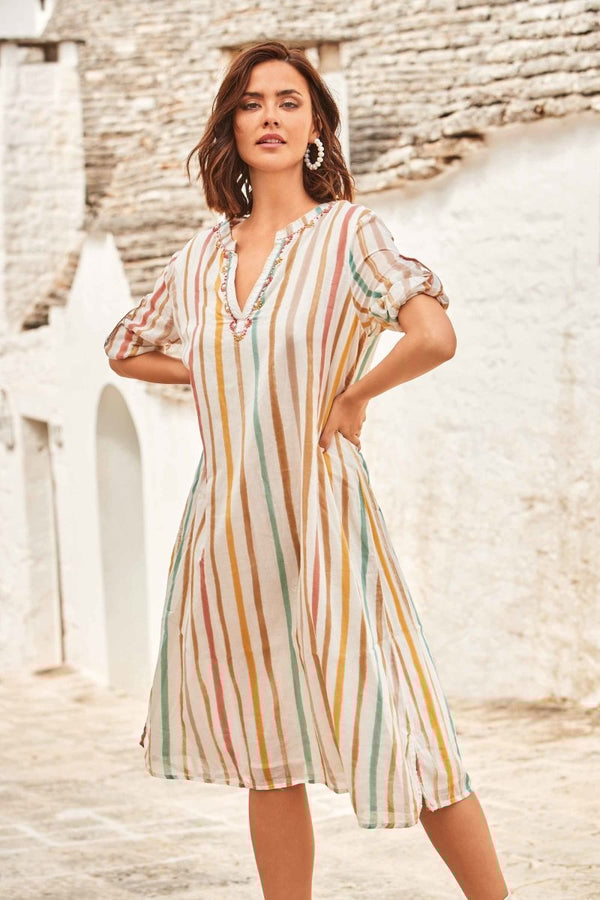 ABITO RIGHE COLORATE- DB22-073 - #Moda Mare Positano#