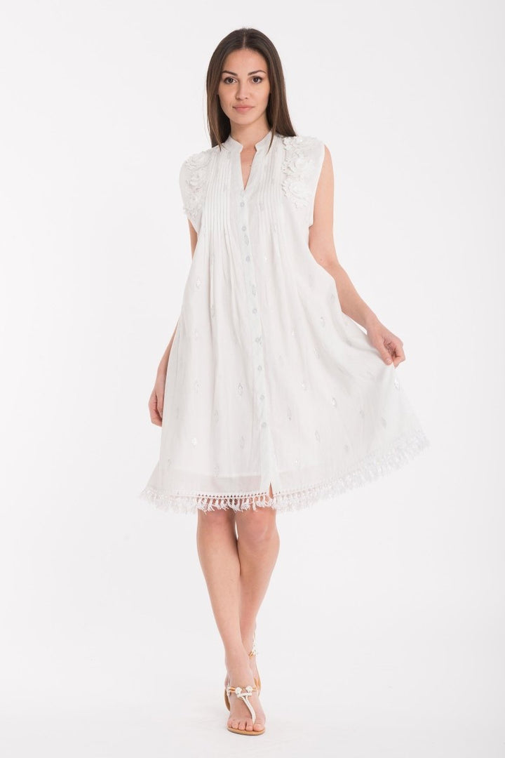 ABITO SMANICATO RICAMI- DB22-005 - #Moda Mare Positano#