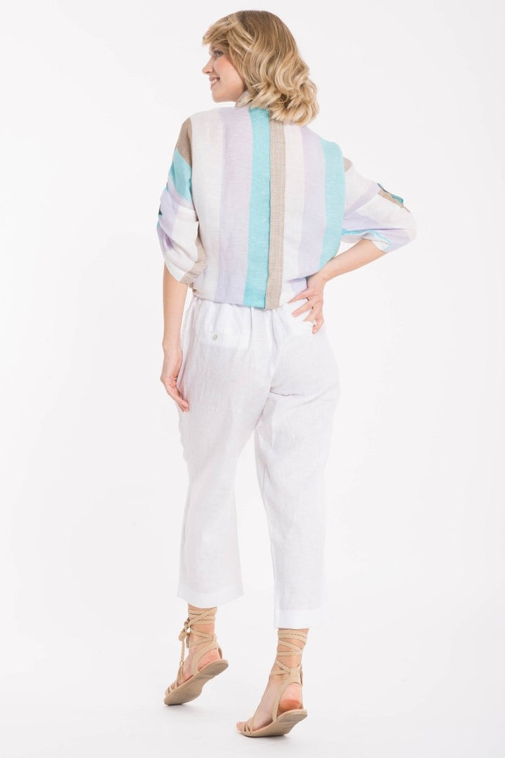 CAMICIA LINO RIGHE- IC22-079 - #Moda Mare Positano#