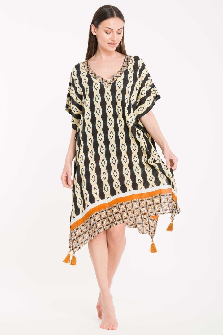PONCHO GEOMETRICO- DA22-093 - #Moda Mare Positano#